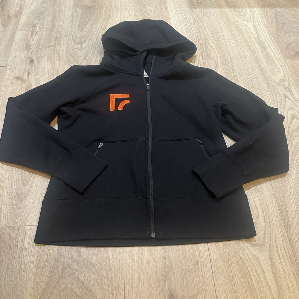 American Giant Storm Hoodie‎ Women's Large Black Full Zip USA Heavyweight DWR